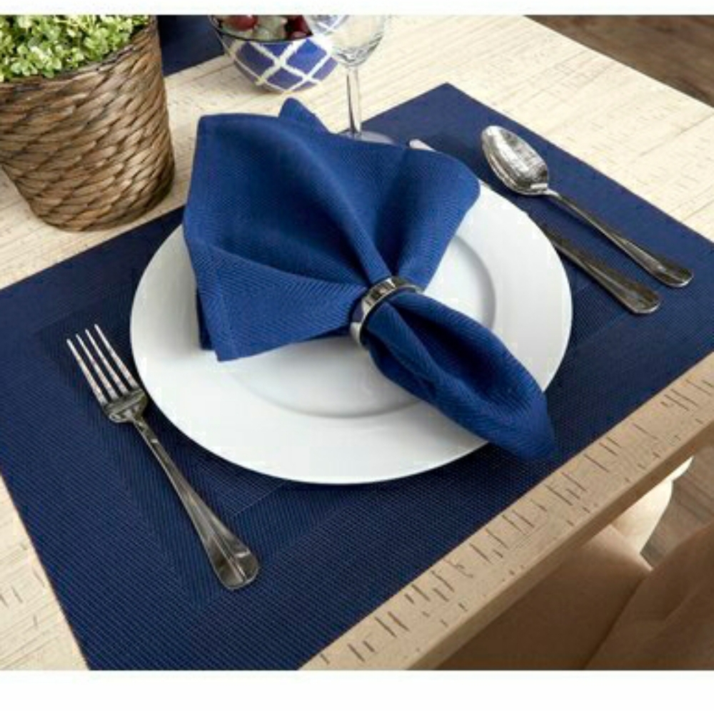 Blue large dinner napkins